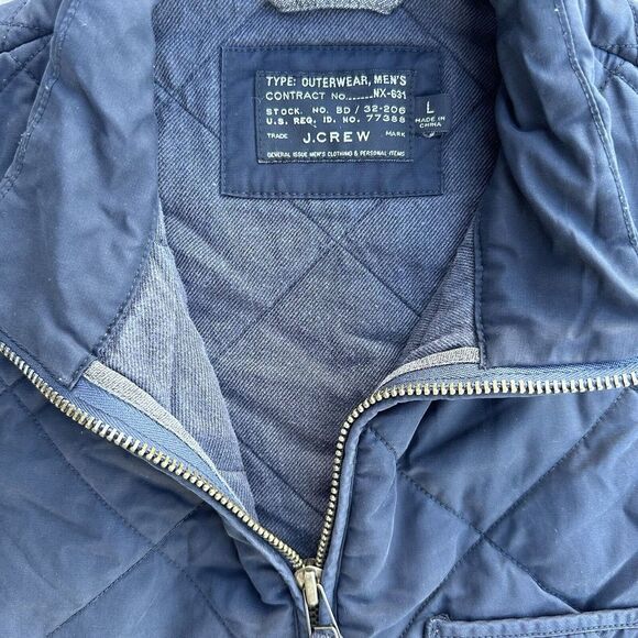 J. CREW Men's Sussex Quilted Vest Outerwear Washed Navy Primaloft Size L - Picture 2 of 7